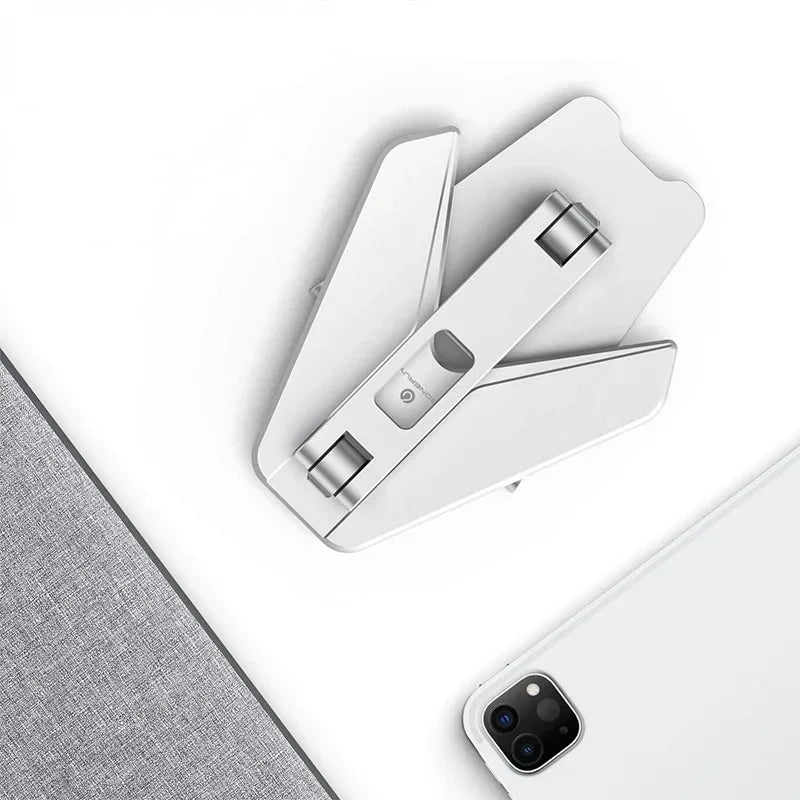 Three Sections Foldable Desk Mobile Phone Holder for IPhone IPad Tablet Flexible Table Desktop Adjustable Cell Smartphone Stand Qme