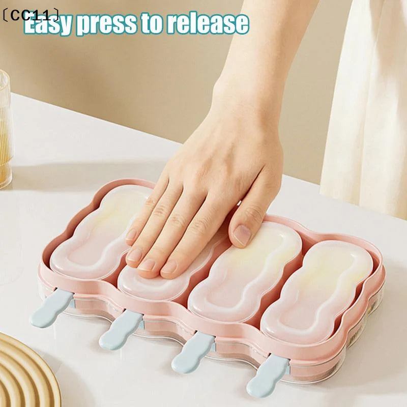 Silicone Ice Cream Molds Home Use Children Making Popsicles Cubes Qme