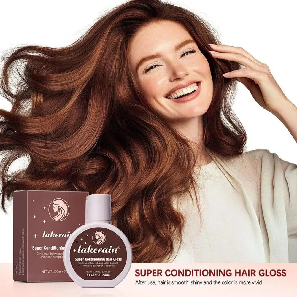 Hair Gloss Glaze Conditioner Medium Dark Brown Shine Moisturizing Qme
