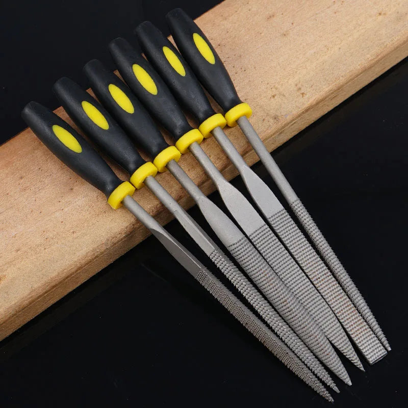 6x Mini Metal Rasp Needle Files Wood Carving Tools Steel Filing Qme