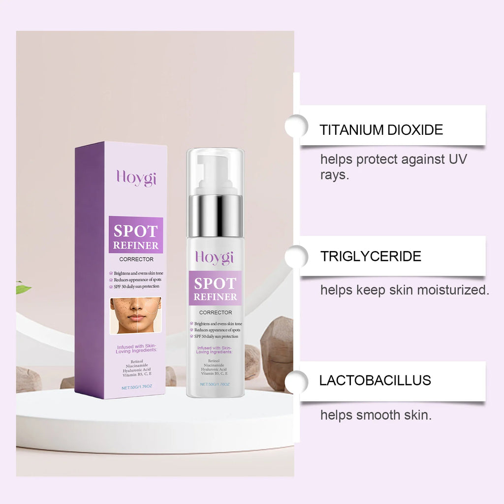 Spot Refiner Cream SPF Sunscreen Dark Spot Corrector Brightening Anti-Aging Face Moisturizer For Outdoor Facial Skin Protection Qme