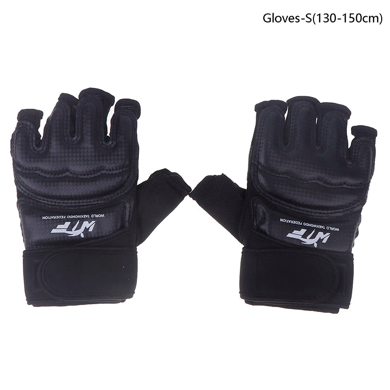 1Pair Karate Gloves Martial Taekwondo Leather Foot Equipment Half Qme Gloves S 130-150cm