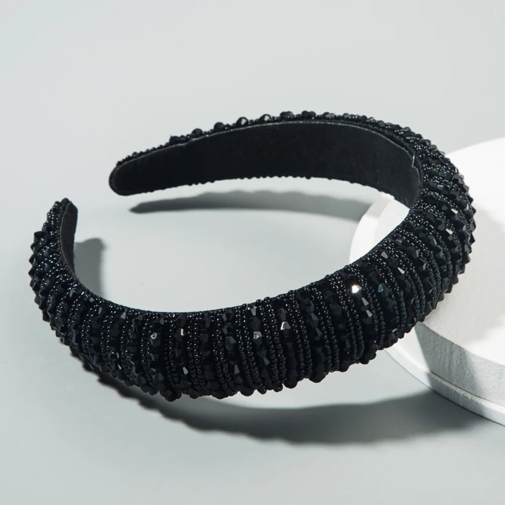 Luxury Elegant Baroque Crystal Headband Beads Blingbling Sponge Qme Style 4