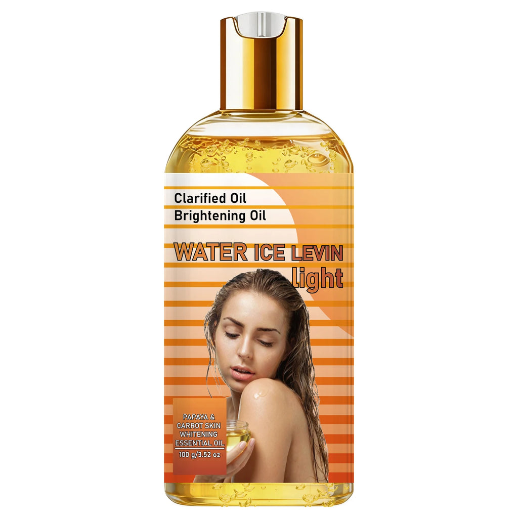 Collagen Vitamin C Brightening Clarified Oil, Papaya Carrot Extract Moisturizing Lightweight Body Oil Qme YELLOW 100g
