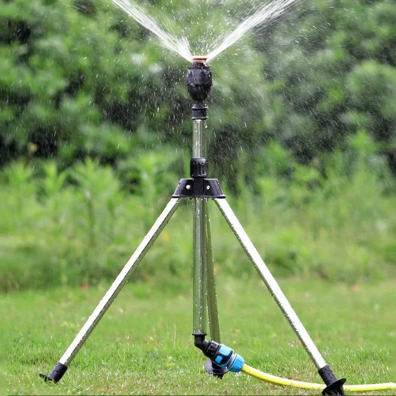 360 Rotary Irrigation Tripod Lawn Garden Sprinkler Telescopic Support Qme