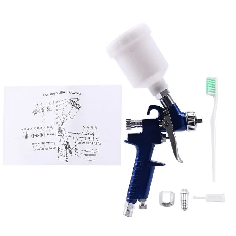 A02F-2 Set 1.0MM Nozzle H-2000 Professional HVLP Spray Gun Mini Air Paint Spray Guns Airbrush For Painting Car Aerograph Qme