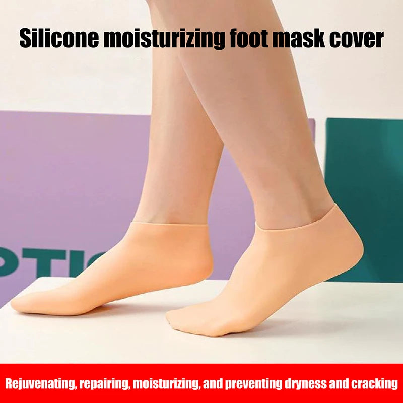 1Pair Silicone Socks Moisturizing Gel Sock Exfoliating Foot Spa Qme