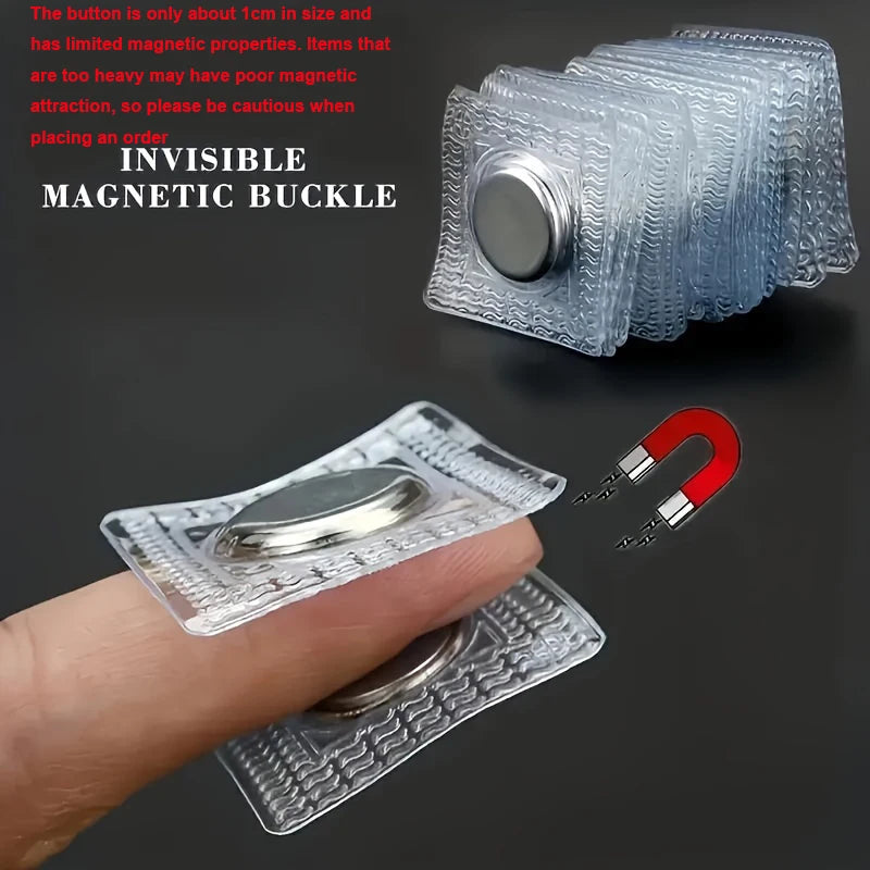 10-Pack Invisible Magnetic Snap Fasteners, 0.99cm Metal Sewing Buttons for Clothing and Bags Qme