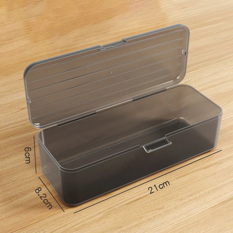 Cosmetic Storage Box Transparent Plastic Pen Holder Makeup Brush Qme L Black