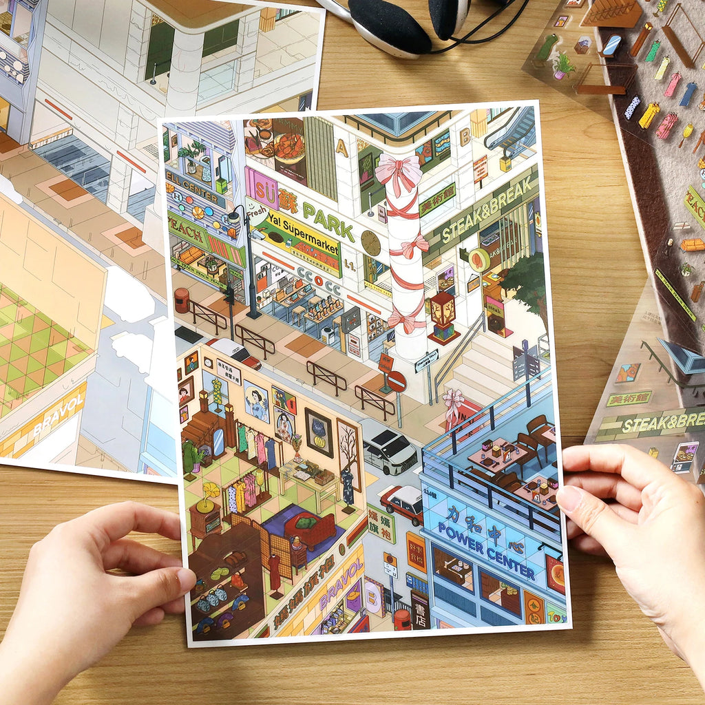 Today's Opening Series 47th round 2.5D Large Edition Landscape Sticker Handmade DIY Decompression Decal for Creative Crafts Qme