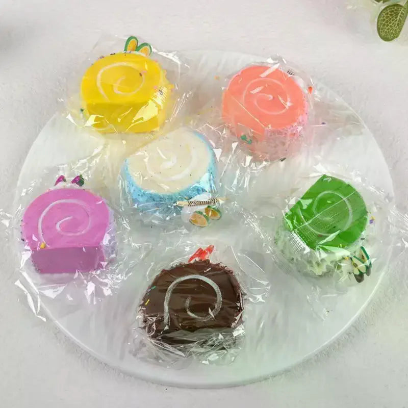 6 Pcs Realistic Artificial Roll Cake Models Vibrant Colors Lifelike Details For Home Decor Food Display Photography Props Qme