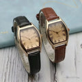 1 pcs Watch for Women Small Ladies Brown Wrist Watches Retro Vintage Leather Bracelet Black Quartz Wrist Watch mujer watch Qme Multicolor