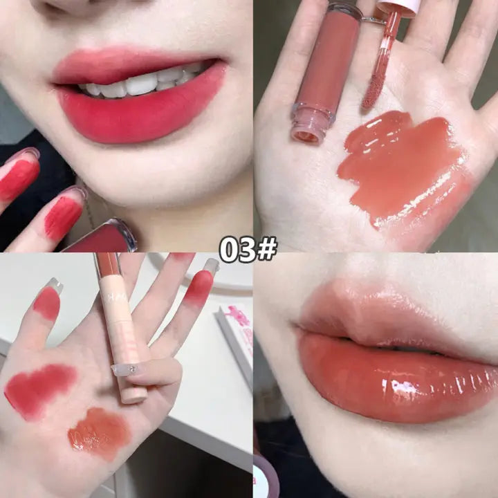 Double-ended Lip Glaze Matte Water-gloss Mirror Whitening Qme S876-03