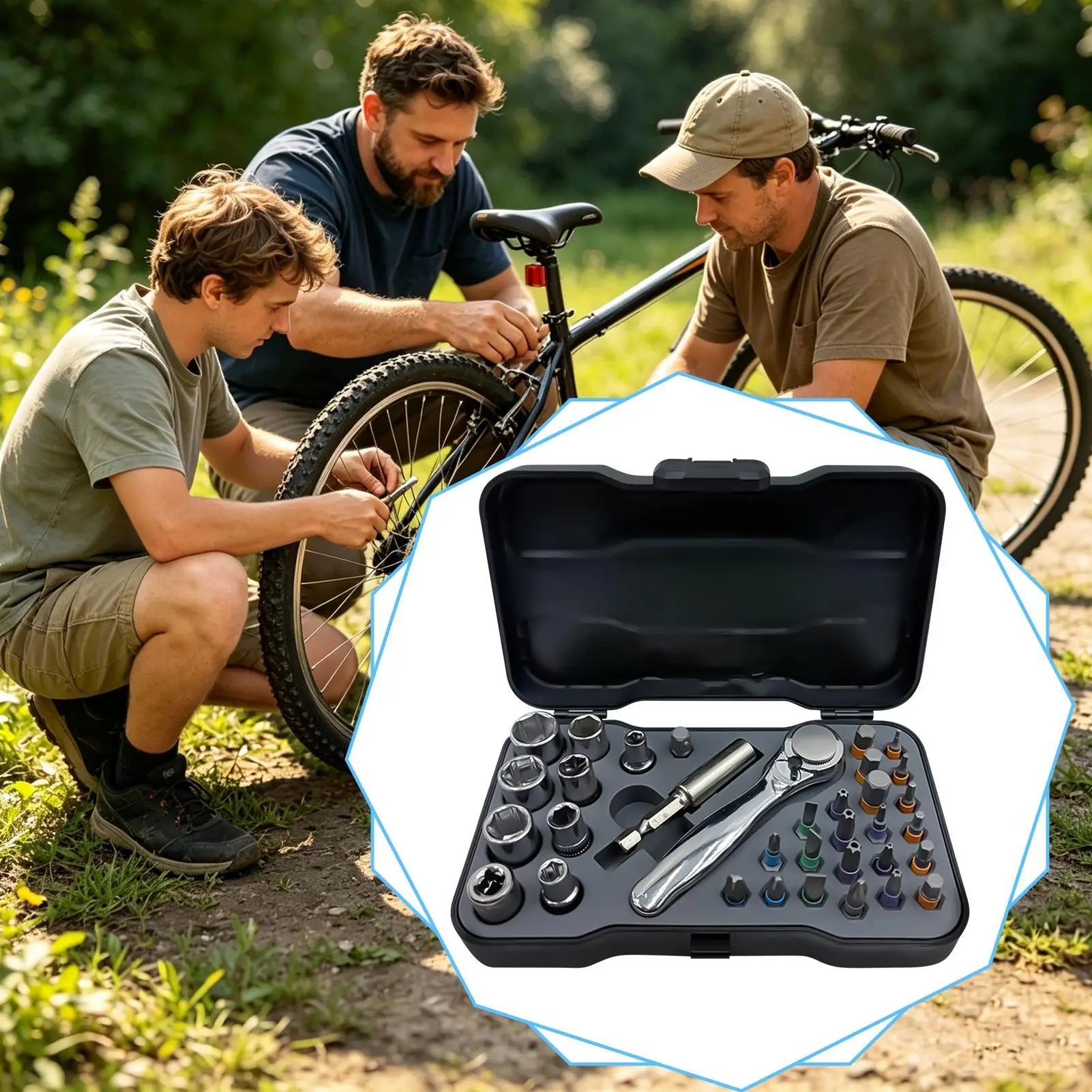 Magnetic Ratchet Screwdriver Set 34-In-1 Portable Multi-Bit Universal Switchable Repair Tool Kit For Electronics DIY Projects Qme