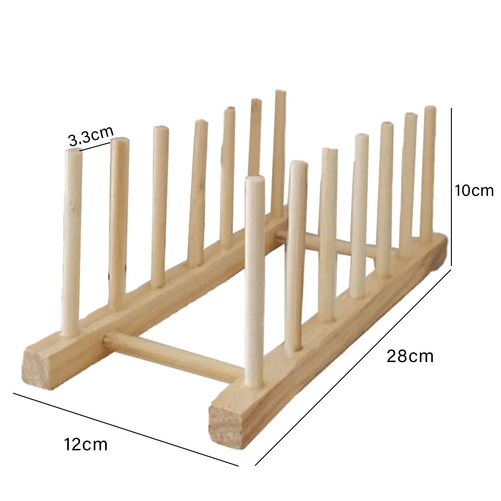 Vertical Wooden Dish Drying Rack Stable Base 6 Grids Easy To Install Pine Wood Vertical Wooden Plate Rack for Cutting Boards Qme
