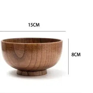 Japanese Style Jujube Wooden Bowl Round Large Soup Bowl Creative Children's Rice Bowl Tableware Vintage Wooden Bowls Tableware Qme D