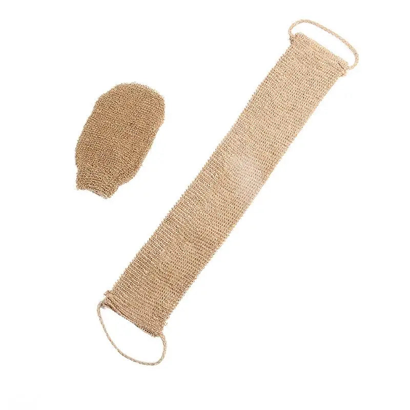 Breathable Ramie Jute Shower Towel Exfoliating Belt Back Cleansing Qme A3
