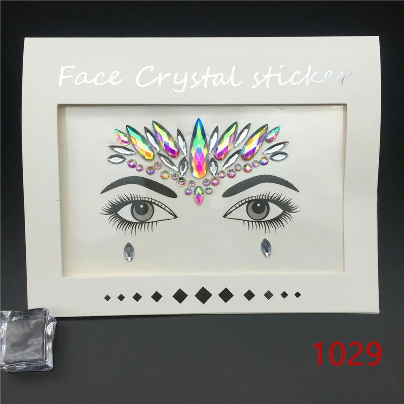 Face Gems Rhinestone Temporary Tattoo Jewels Festival Party Body Eyes