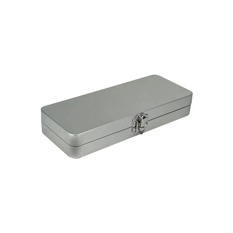 Durable Silvery Gray Metal Rectangular Box With Lid-Ideal For Bills,Cosmetics,Office Supplies Storage-Perfect For Home,Office Qme