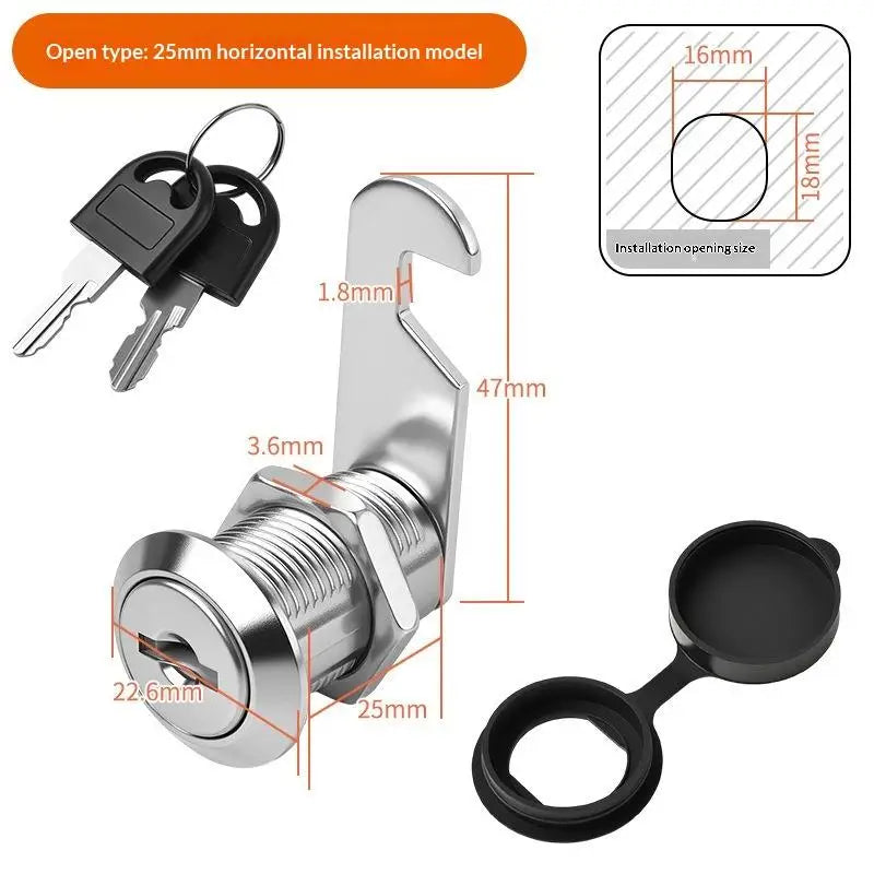 Zinc Alloy Cam Lock Waterproof Cover Cabinet Drawer Mailbox Latch 2 Qme A9