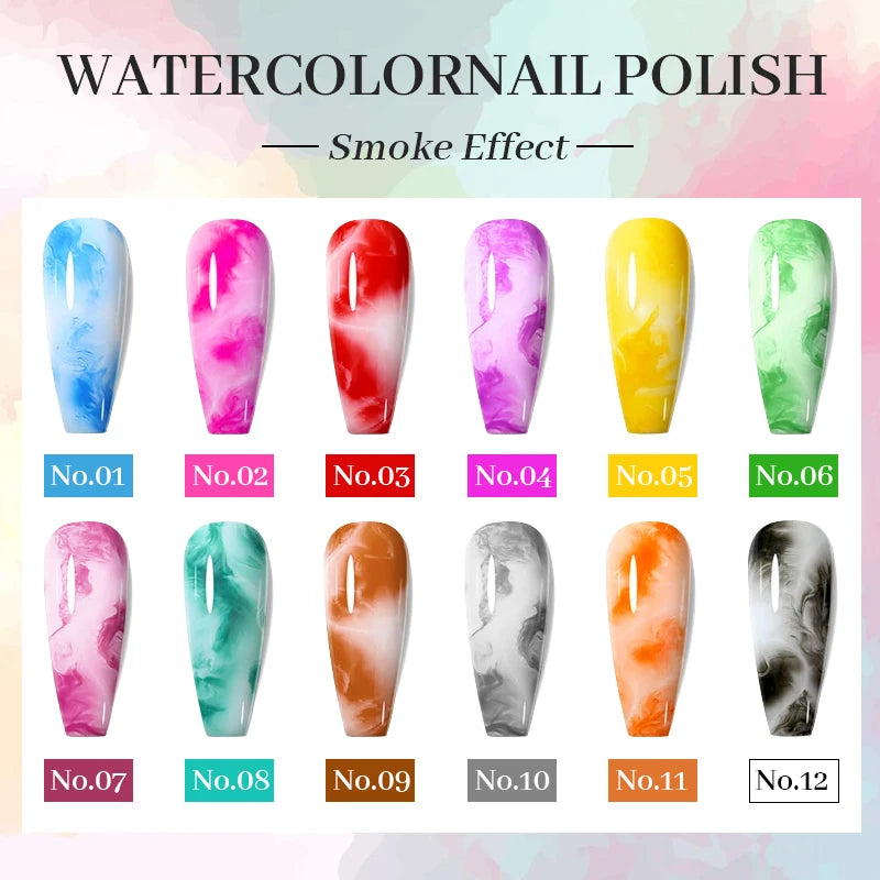 Clear Blooming Nail Gel Watercolor Marble Blossom Polish Spreading Qme