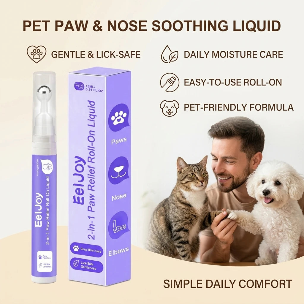 Pet Paw Care Oil Moisturizing Soothing Skin Repair Dry Paws Noses Prevent Cracking 2‑in‑1 Pet Paw & Nose Relief Roll‑on Liquid Qme