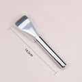 White Plastic Handle Flat Foundation Makeup Brush Soft Synthetic Hair Qme White line brush