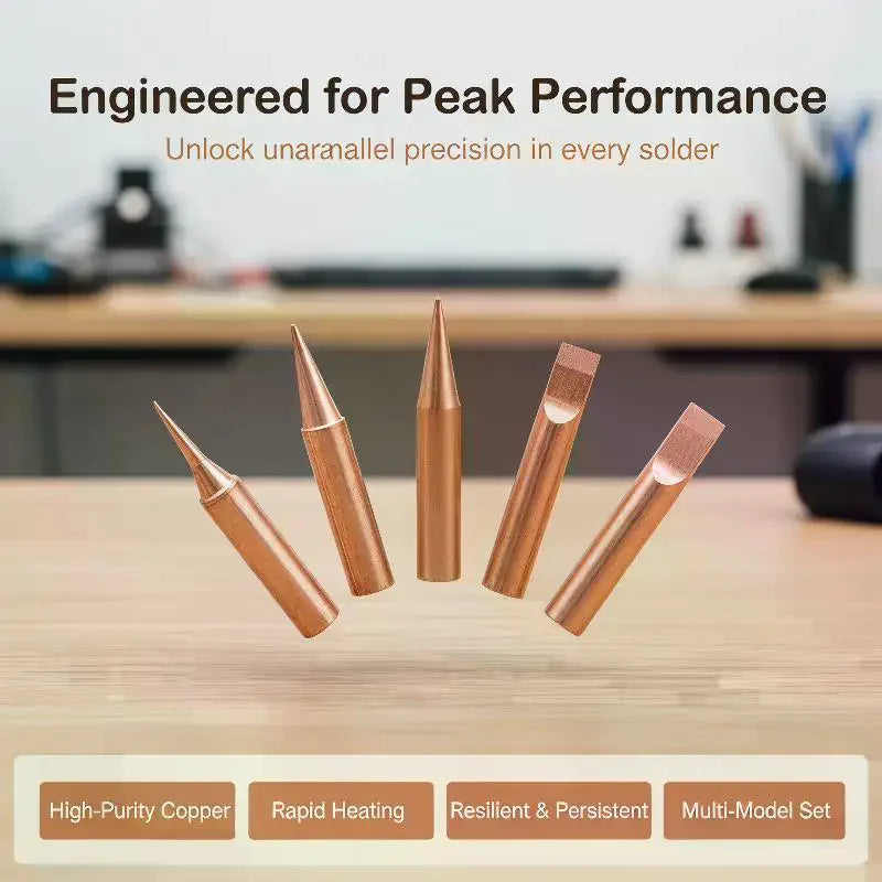 5Pcs 6Pcs 900M T Soldering Tip Pure Copper Replacement For 936 937 938 Station Tool Qme
