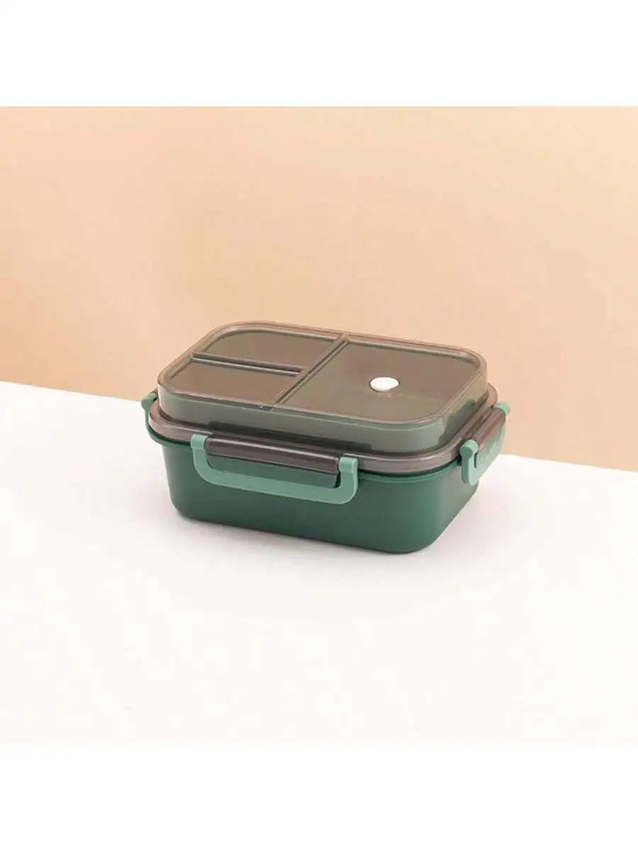 1 Microwave Capable Double-layer Compartment Lunch Box Handle Leak Qme green 3 2|625ml