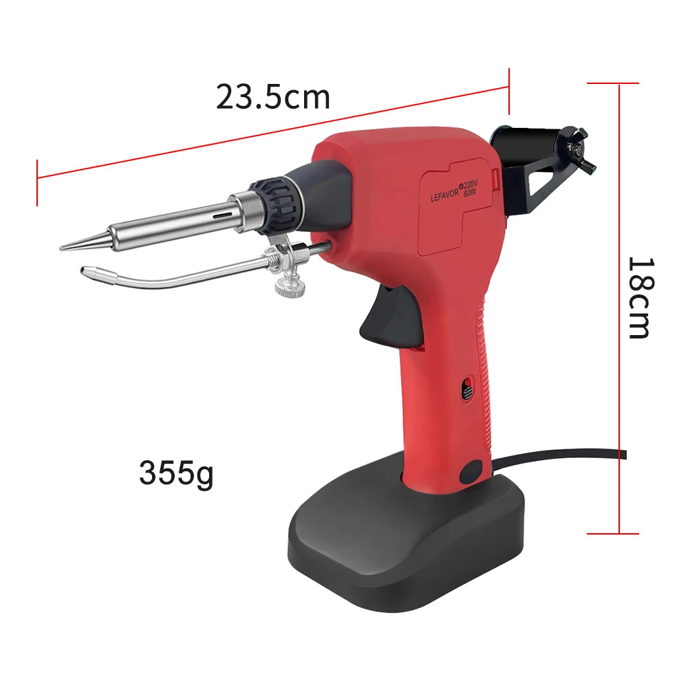LEFAVOR 80W Soldering Iron Gun Hand-held Internal Heating Auto Send Qme