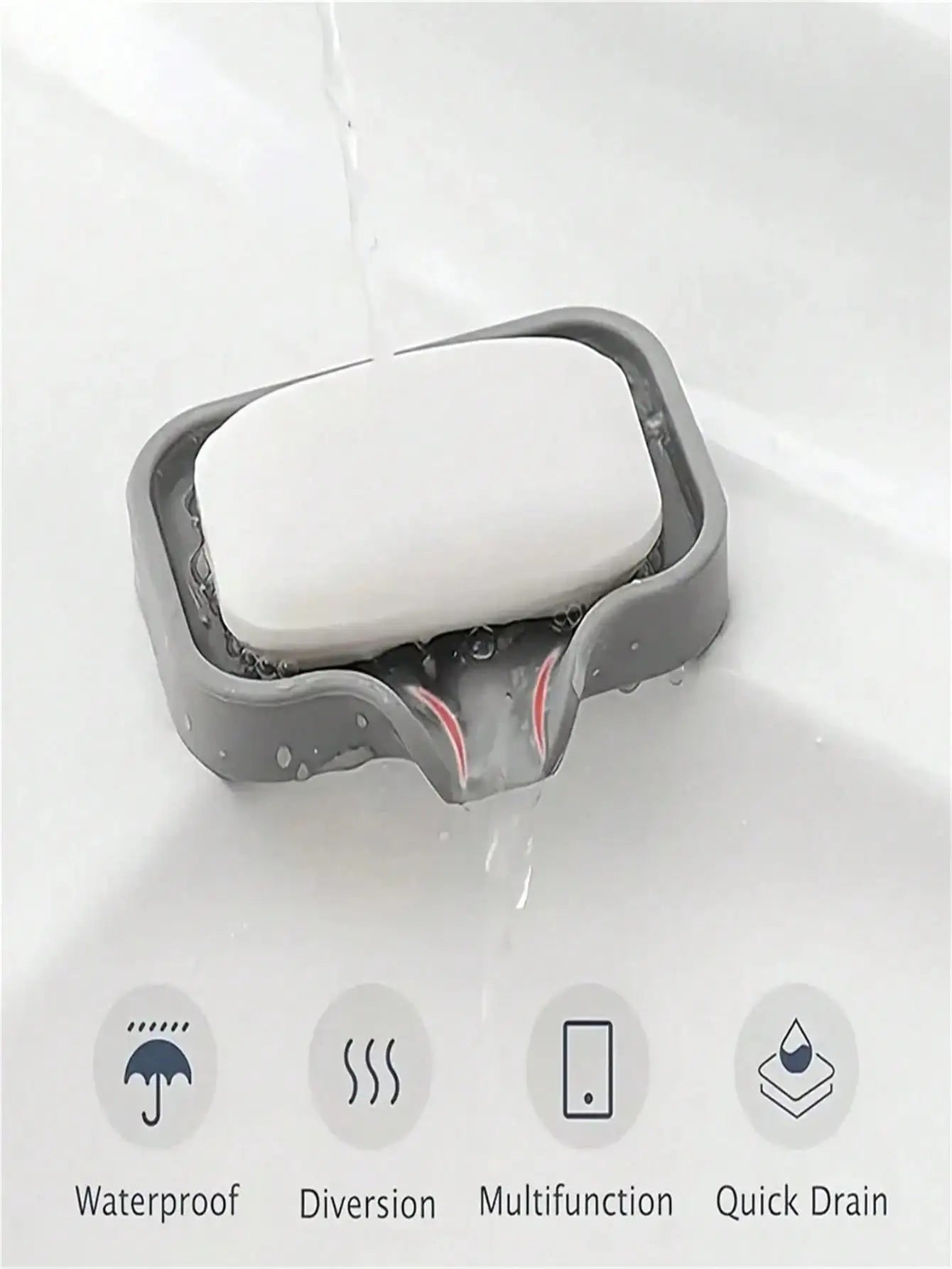 Silicone Drain Rack Kitchen Sink Splash Guard Faucet Handle Drip Qme S