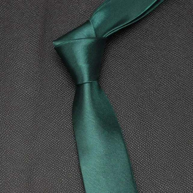 Mans Slim Skinny Tie Men Jacquard Woven Solid Orange Red Purple Black Qme Black Green