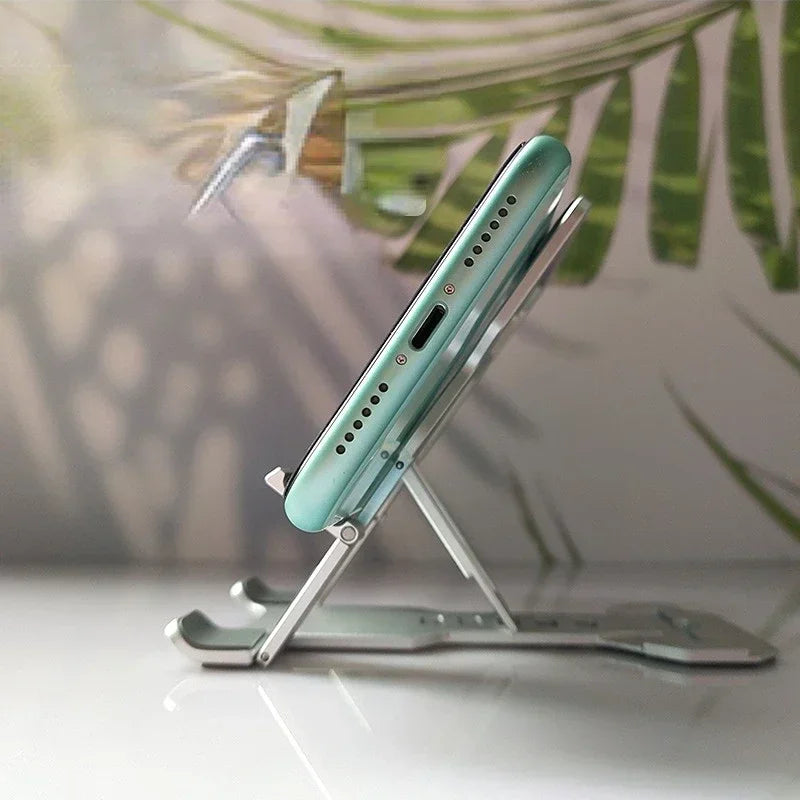 Cell Phone Stand Universal Tablet Desk Holder Adjustable Foldable Aluminum Desktop Stand for IPhone 12 11 Pro Max IPad Qme