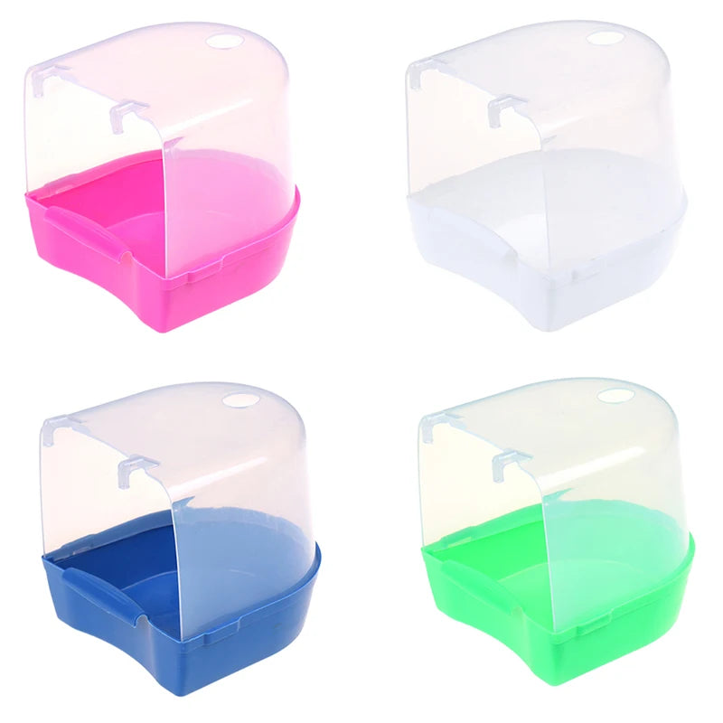 Parakeet Hanging Bowl Bird Bathtub Feeding Durable Plastic Water Bath Qme