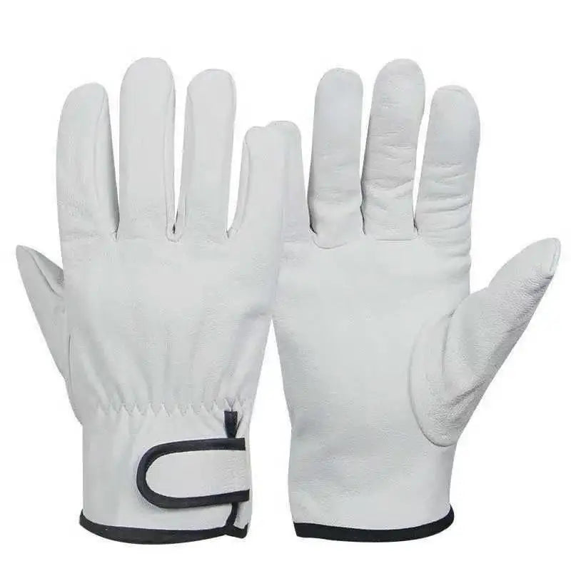 1 Pair Sheepskin Leather Gloves Heavy Duty Protective Work Welding Qme A1