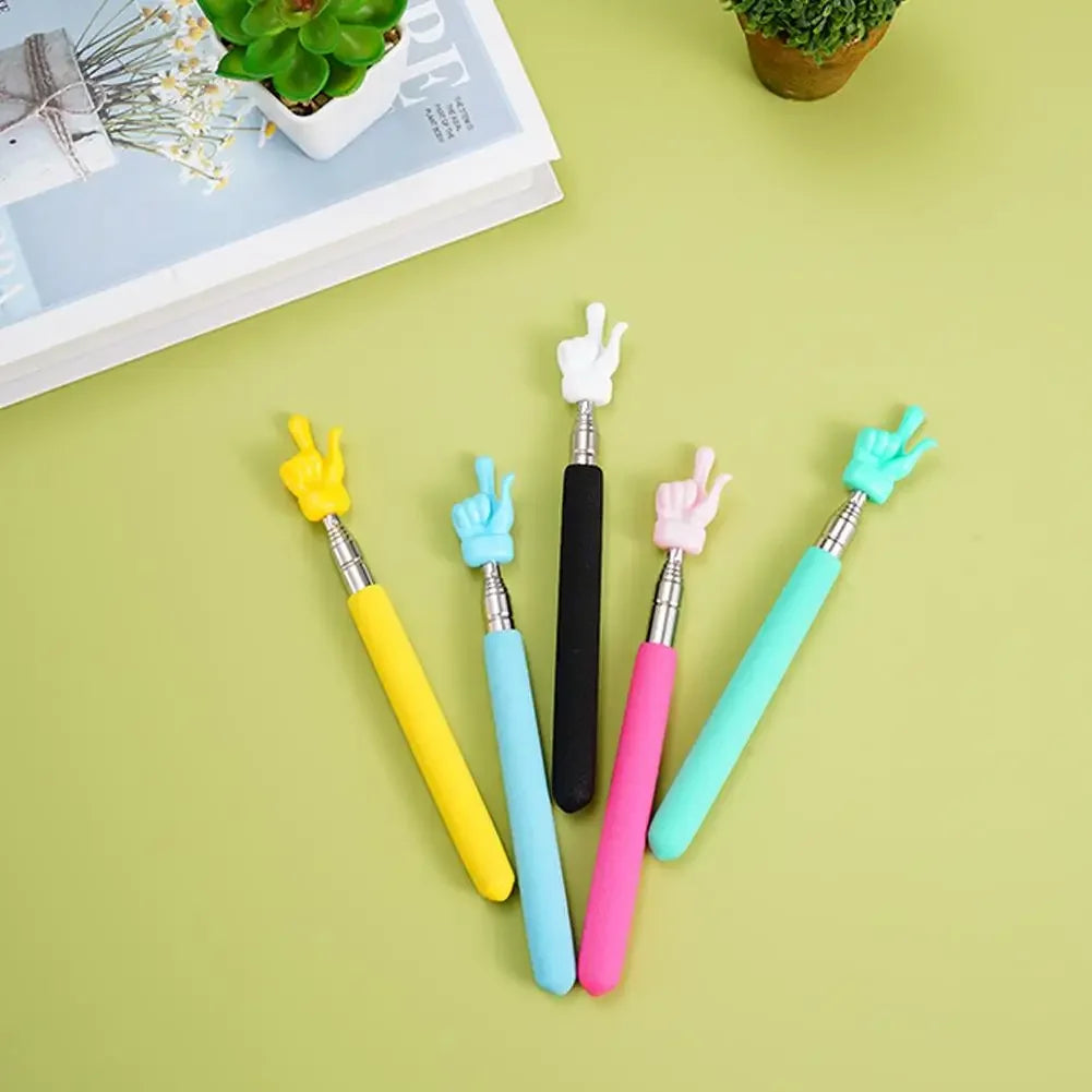 Extendable Pointer Stick Finger Design StainlessSteel Telescopic School Teaching Pointer Stick Teacher Supplies for Classroom Qme