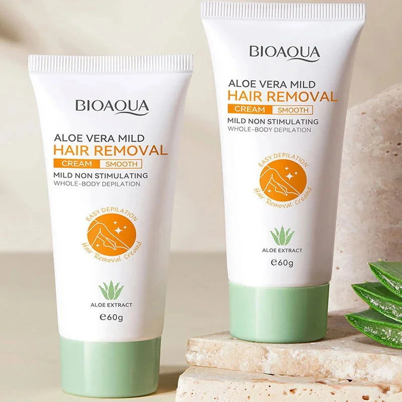 Aloe Vera Hair Removal Cream Gentle Painless Depilation For Armpit Leg Arms Body Mild Non Irritating Hair Remover Men Women 60g Qme 2pc