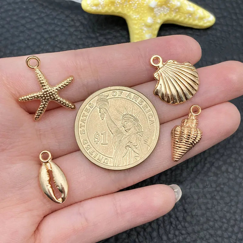 16Pcs/set Alloy Sea Animals Marine Life Charms Pendants for Crafting Jewelry Findings Making Accessory DIY Necklace Bracelet Qme