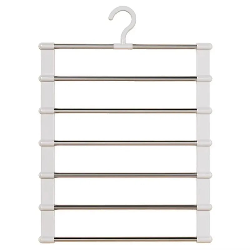 Multi-layer Pants Hanger Foldable Space Saving Clothes Rack Non-slip Qme