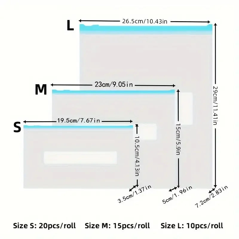 Zipper Style Sealed Freezer Special Sliding Lock Fresh-Keeping Bag, Thickened Quick Sealing Bag Qme