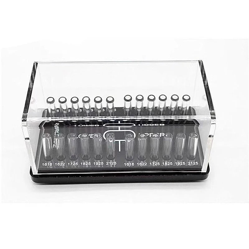 Dental Acrylic Organizer Holder Box Round Rectangular Arch Wires Case Qme Brown