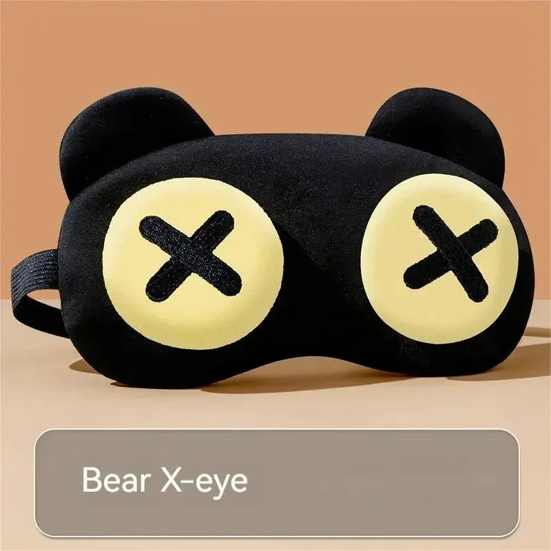 Cute Eye Mask Sleep Soothing Fatigue Warm Compress Wear Comfortable Qme