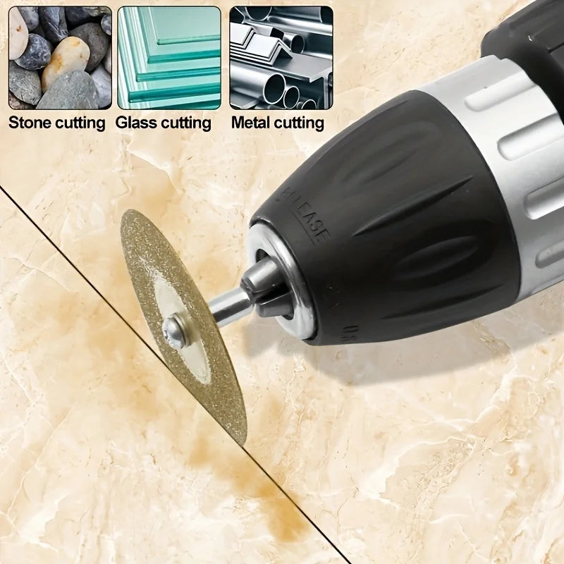 12pcs 1Set 16-22mm Diamond Wheel Saw Circular Cutting Blade Rotary Tool Titanium Coated Diamond Cutting Blade Qme