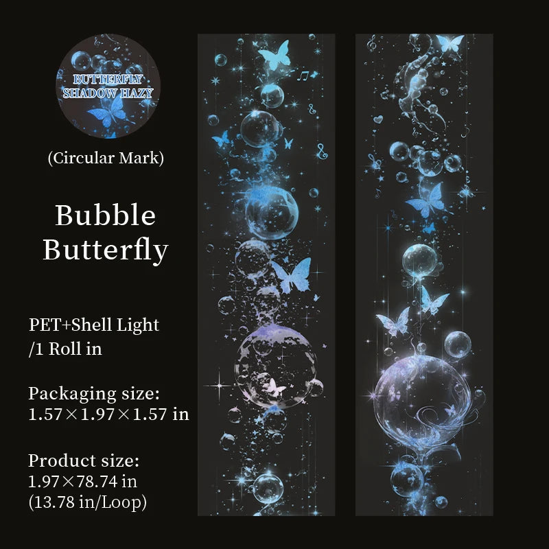 1 Roll Dreamy Butterfly Seashell Iridescent Washi Tape for Scrapbooking DIY Decoration Collage Material Phone Case Notebook Qme 4