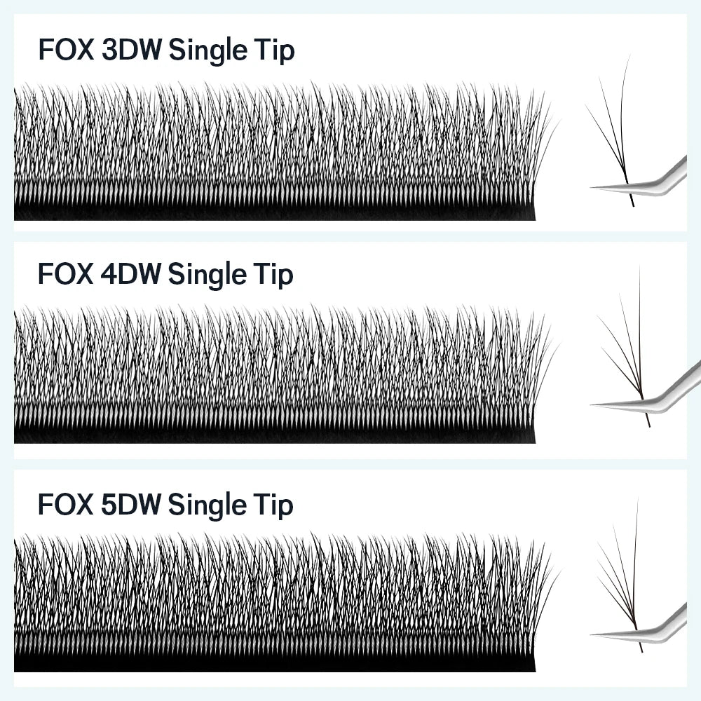 NATUHANA Fox 4D W Shape Eyelashes Extensions Matte Black Natural Qme