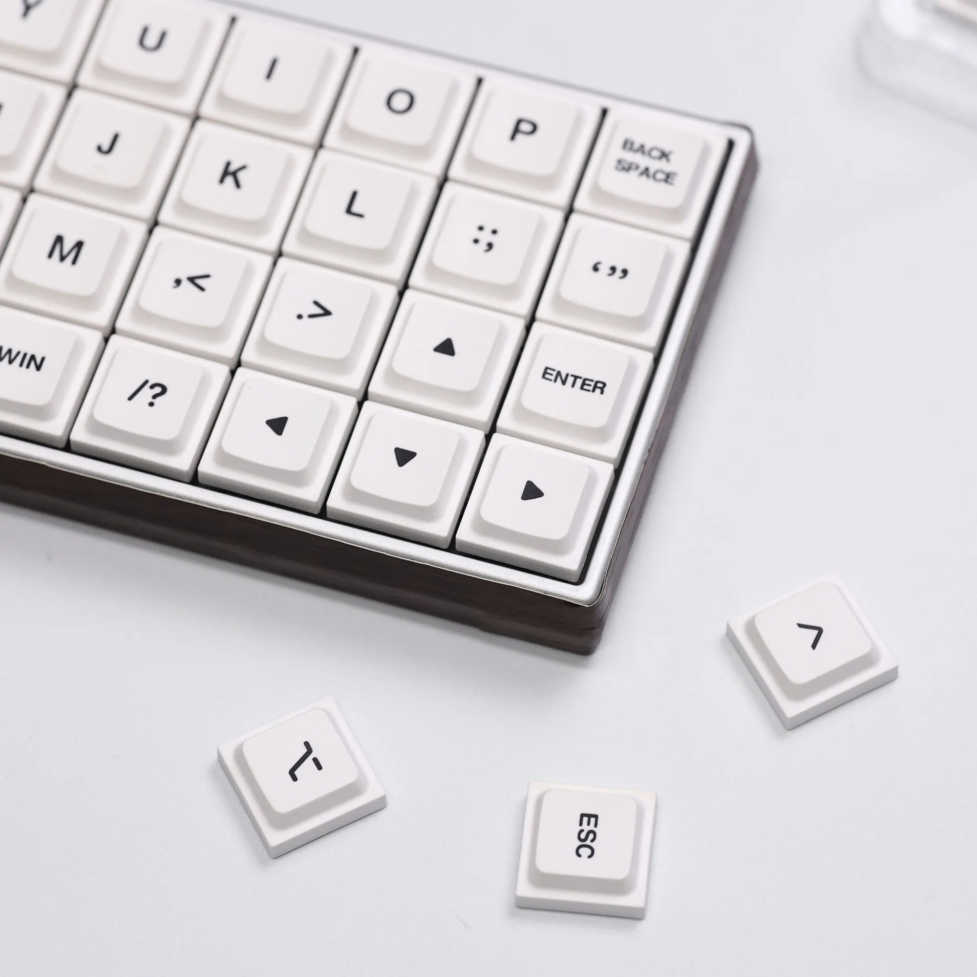 Chosfox 52 Keys LAK White Low Profile PBT Keycaps for Kailh 1353 and Cross-core Low-profile Switch Mechanical Keyboard Keycaps Qme