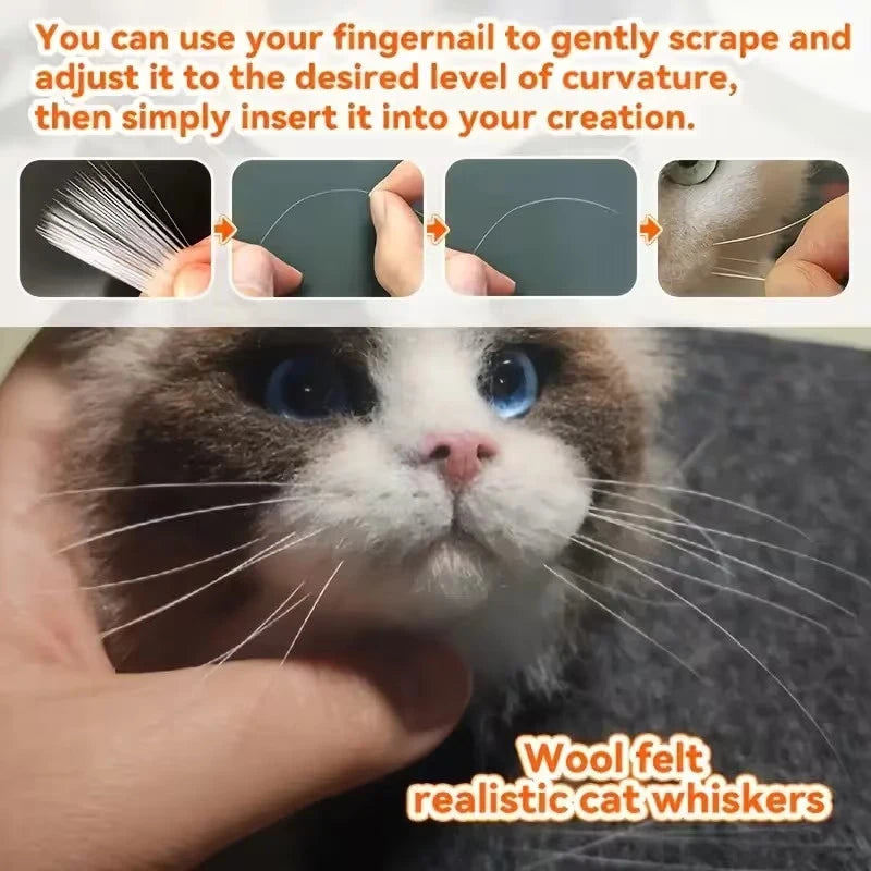 Simulation Cat And Dog Whiskers Realistic Animal Beards Suitable For DIY Cats And Dogs, Puppets, Wool Felt Accessories Qme