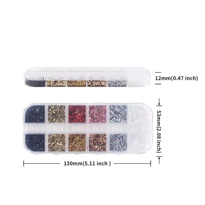 DIY Nail Art Design Mini Sparkling Star Glitter Love Decoration Salon Qme one size