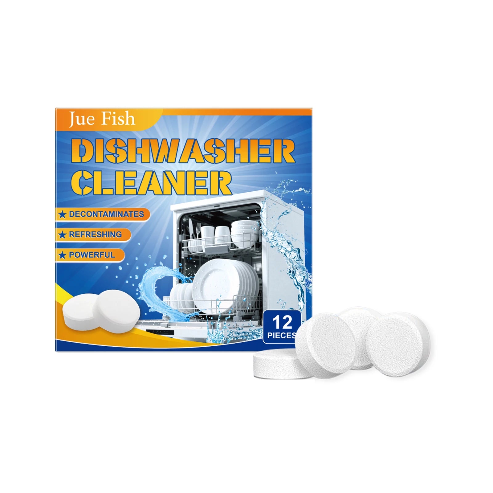 Dishwasher Cleaner Quickly Dissolving Oil Stain Reduce Odors Effectively Inhibit Bacterial Growth Remove Scale Detergent Tablets Qme 12pcs Boxed