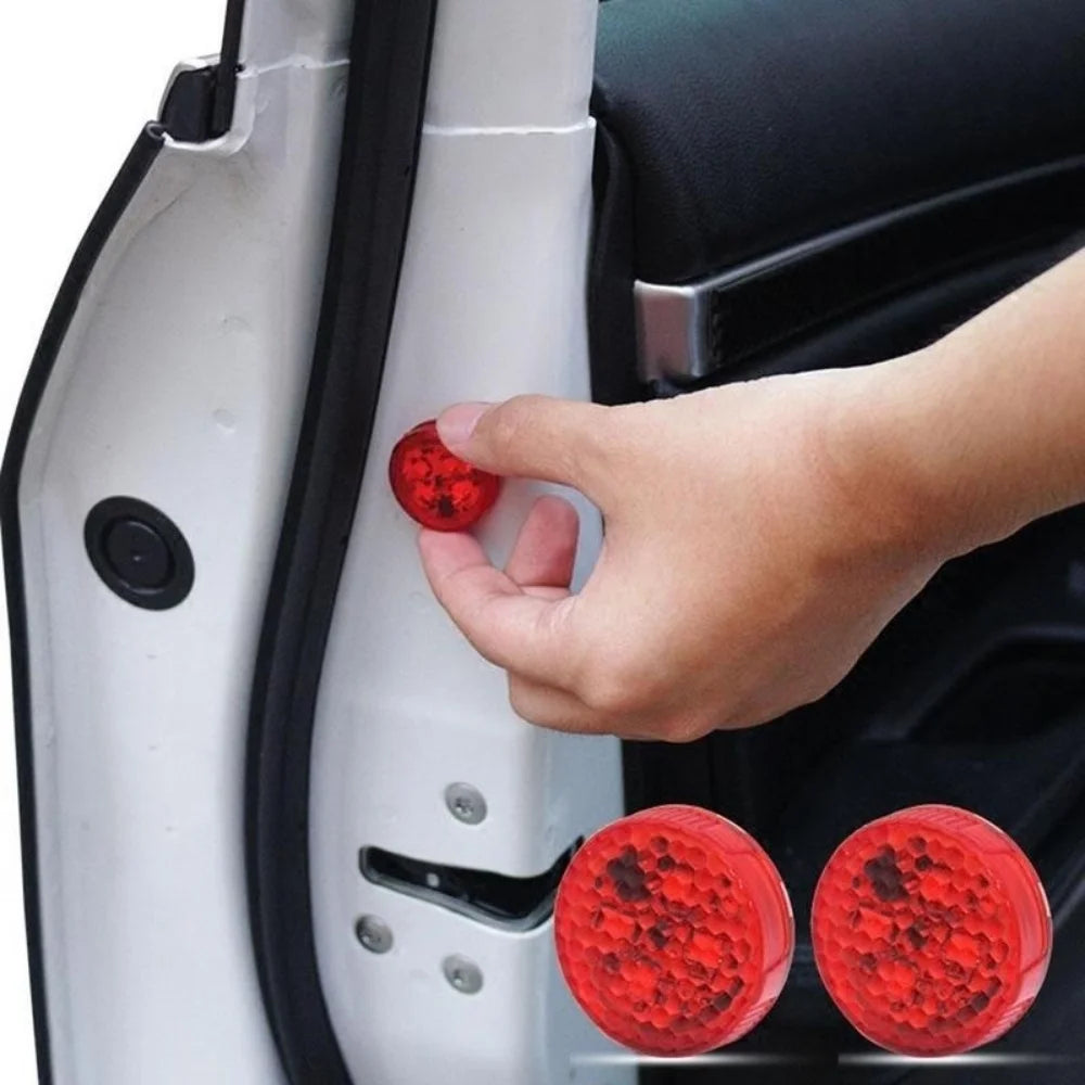 2PCS Car Door Light Warning Light Anti Collision Flash Red Wireless Alarm Lamp Strobe Light Turn Signal Parking Light Qme